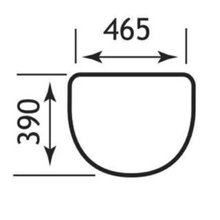Eastbrook Tamarind Wall Hung Basin - 465mm Wide - White - Image 2