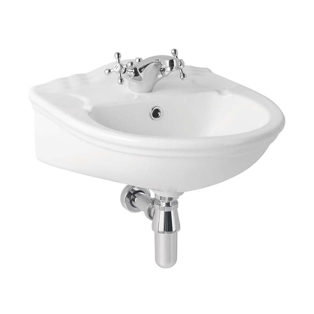 Eastbrook Tamarind Wall Hung Basin – 465mm Wide – White - 2