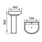 Eastbrook Crowthorne Basin With Full Pedestal - 560mm Wide - 1 TH - White - Image 2