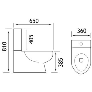 Eastbrook Crowthorne Close Coupled Toilet With Cistern And Soft Close Seat - White - Image 2