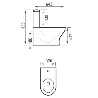 Eastbrook Northall Back To Wall Close Coupled Toilet With Cistern And Soft Close Seat - White - Image 2