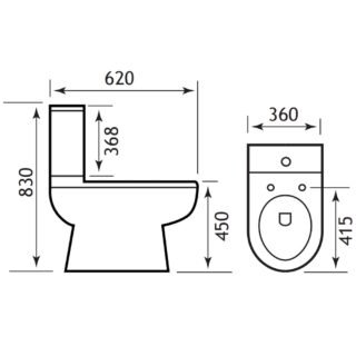 Eastbrook Dura High Level Close Coupled Toilet With Cistern And Soft Close Seat - White - Image 2
