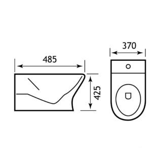 Eastbrook Northall High Level Back To Wall Toilet With Soft Close Seat - White - Image 2