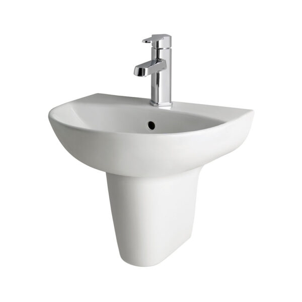 Eastbrook Farringdon/Northall Basin With Semi Pedestal - 550mm Wide - 1 TH - White