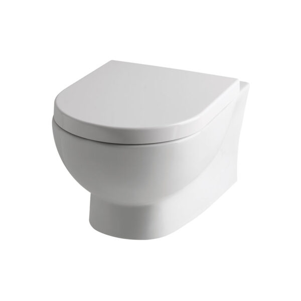 Eastbrook Farringdon Rimless Wall Hung Toilet With Soft Close Seat - White