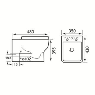Eastbrook Bijou Rimless Back To Wall Toilet With Soft Close Seat - White - Image 2