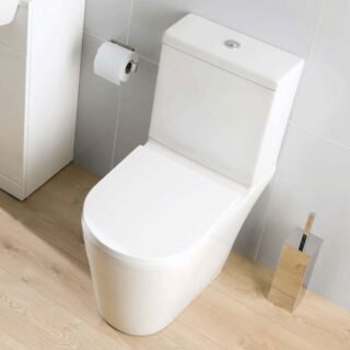 Eastbrook Metro Close Coupled Toilet With Cistern And Soft Close Seat - White - Image 3