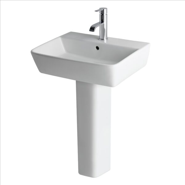 Eastbrook Bijou Basin With Full Pedestal - 500mm Wide - White