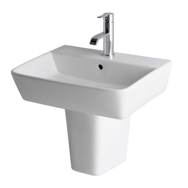 Eastbrook Bijou Basin With Semi Pedestal - 500mm Wide - White