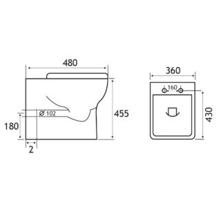 Eastbrook Bijou Rimless Comfort Height Back To Wall Toilet With Soft Close Seat - White - Image 2
