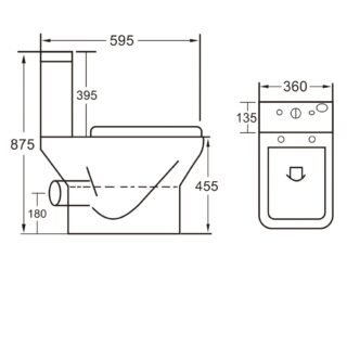 Eastbrook Bijou Comfort Height Close Coupled Toilet With Cistern And Soft Close Seat - White - Image 2