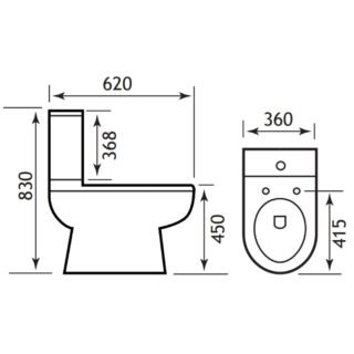 Eastbrook Dura Rimless Comfort Height Close Coupled Toilet With Cistern And Soft Close Seat - White - Image 2