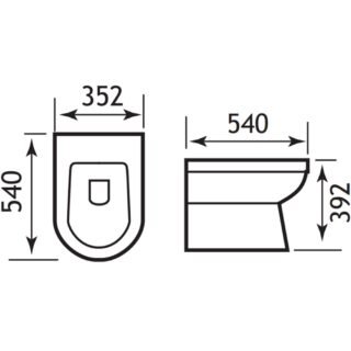 Eastbrook Dura Rimless Back To Wall Toilet With Soft Close Seat - White - Image 2