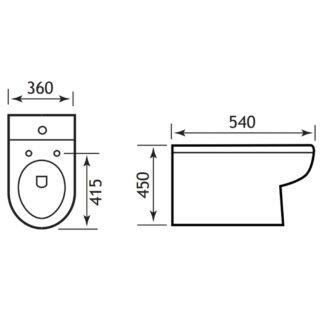 Eastbrook Dura Rimless Comfort Height Back To Wall Toilet With Soft Close Seat - White - Image 2