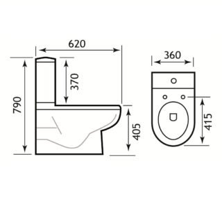 Eastbrook Dura Eco Vortex Back To Wall Close Coupled Toilet With Cistern And Soft Close Seat - White - Image 2