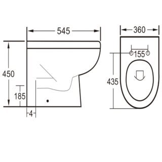 Eastbrook Dura Eco Vortex Comfort Height Back To Wall Toilet With Soft Close Seat - White - Image 2