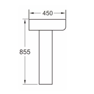 Eastbrook Beddington Basin With Full Pedestal - 560mm Wide - 1 TH - White - Image 3