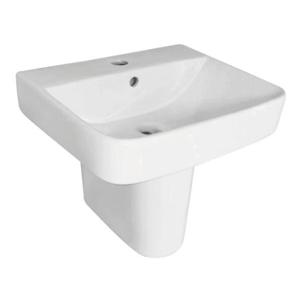 Eastbrook Beddington Basin With Semi Pedestal - 420mm Wide - 1 TH - White