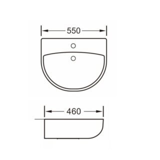 Eastbrook Osterley Basin With Semi Pedestal - 550mm Wide - 1 TH - White - Image 2