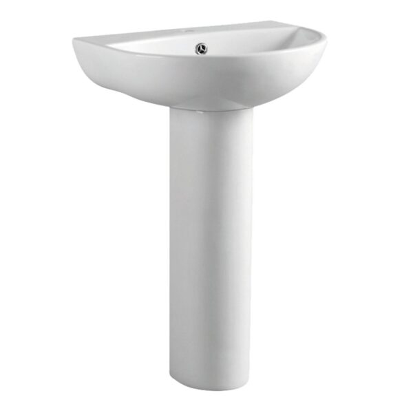 Eastbrook Osterley Basin With Full Pedestal - 550mm Wide - 1 TH - White