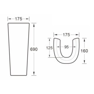Eastbrook Osterley Basin With Full Pedestal - 500mm Wide - 1 TH - White - Image 3