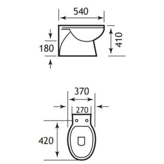 Eastbrook Loire Back To Wall Toilet With Seat - White - Image 2