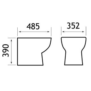 Eastbrook Kompact Back To Wall Toilet With Soft Close Seat - White - Image 2