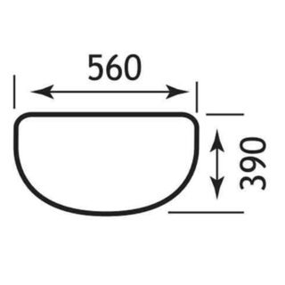 Eastbrook Kompact Semi Recessed Basin - 560mm Wide - 1 TH - White - Image 2