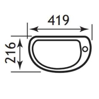 Eastbrook Kompact Cloakroom Wall Hung Basin - 419mm Wide - 1 RH TH - White - Image 2