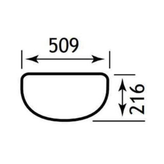 Eastbrook Kompact Wall Hung Basin - 509mm Wide - 1 RH TH - White - Image 2