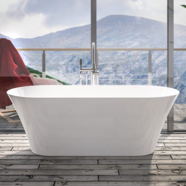 Eastbrook Charlton Freestanding Double Ended Bath With Waste - 1650mm x 740mm - Image 2