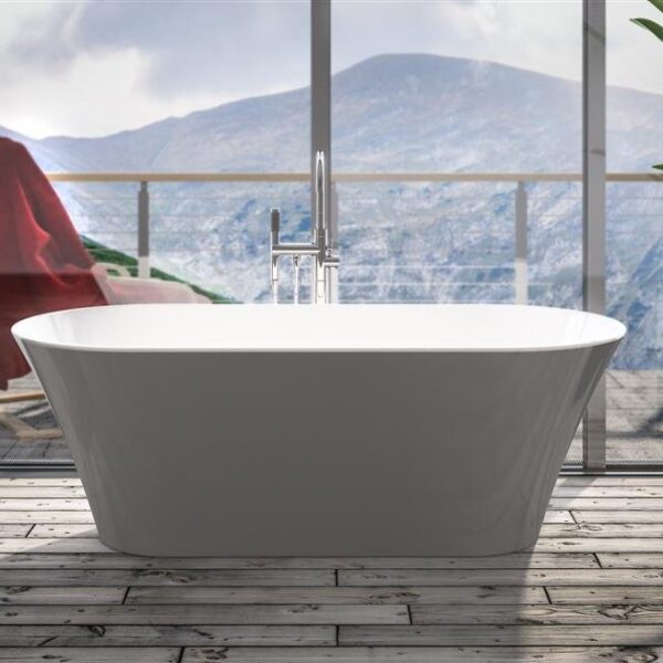 Eastbrook Charlton Freestanding Double Ended Bath With Waste - 1650mm x 740mm - Image 3