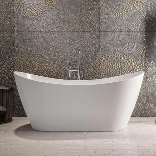 Eastbrook Chislehurst Freestanding Double Ended Slipper Bath With Waste - 1700mm x 790mm - No TH - White - Image 3