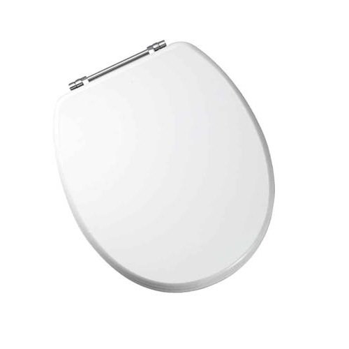 Eastbrook Sherwood Standard Toilet Seat With Chrome Hinges - High Gloss White