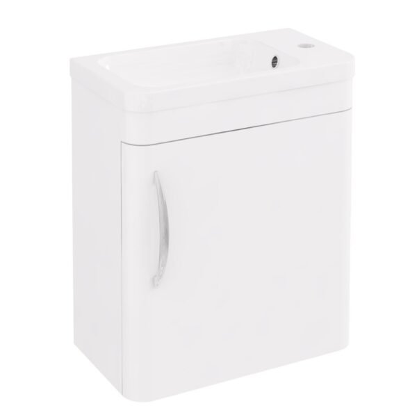 Eastbrook Cavone 1 Door Cloakroom Wall Hung Vanity Unit With Basin - 400mm Wide - 1 RH TH