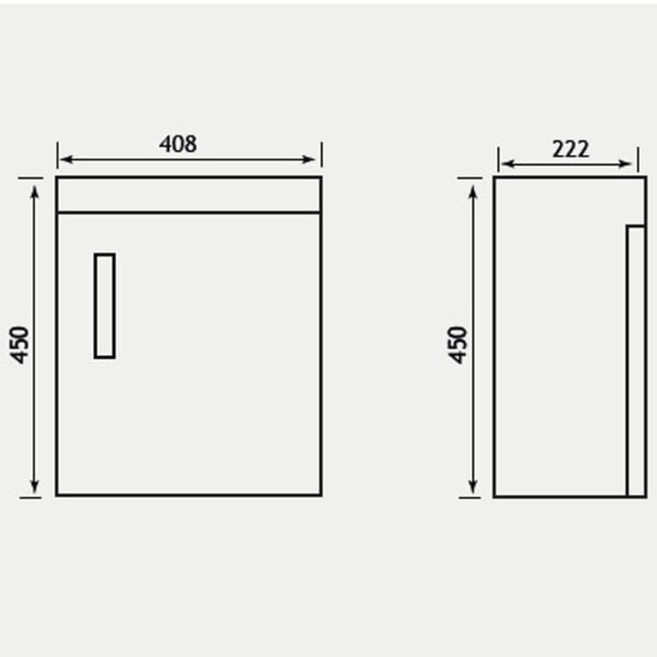 Eastbrook Cavone 1 Door Cloakroom Wall Hung Vanity Unit With Basin - 400mm Wide - 1 RH TH - Image 4