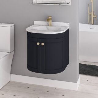 Eastbrook Hardwick 2 Door Wall Hung Vanity Unit With Quartz Basin - 500mm Wide - 1 TH - Image 2