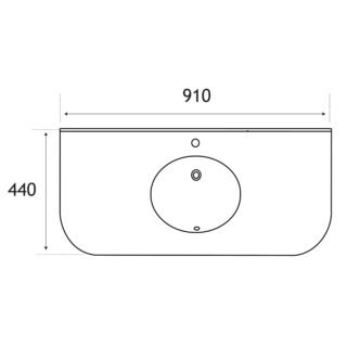 Eastbrook Hardwick 2 Door Curved Wall Hung Vanity Unit With Quartz Basin - 1 TH - Image 5