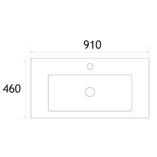 Eastbrook Hardwick 3 Door Floorstanding Vanity Unit With Polymarble Basin - 890mm Wide - 1 TH - Image 3