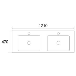 Eastbrook Hardwick 4 Door Wall Hung Vanity Unit With Quartz Double Basin - 1190mm Wide - 1 TH - Image 3