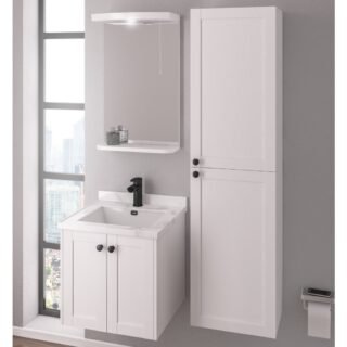 Eastbrook Hardwick 2 Door Wall Hung Vanity Unit With Polymarble Basin - 1 TH - Image 3