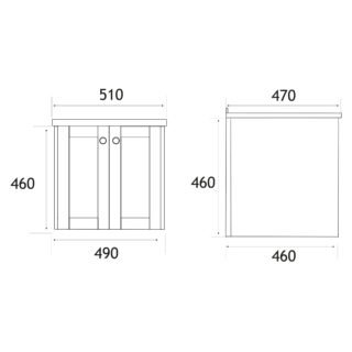 Eastbrook Hardwick 2 Door Wall Hung Vanity Unit With Quartz Basin - 1 TH - Image 3