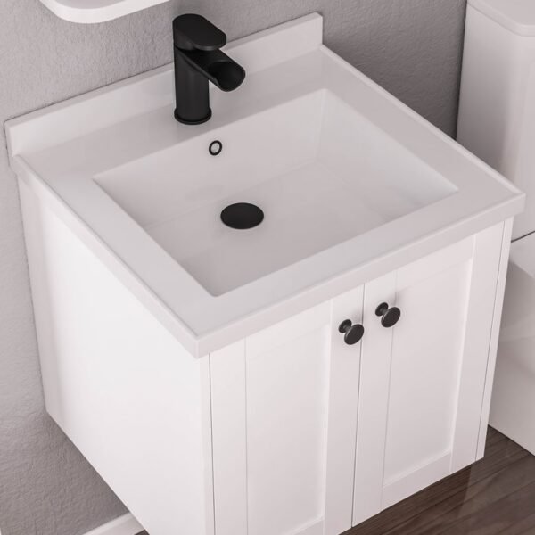 Eastbrook Hardwick 2 Door Wall Hung Vanity Unit With Polymarble Basin - 1 TH - Image 4