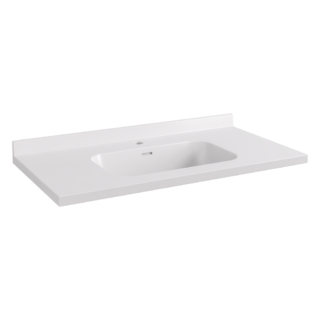Eastbrook Hardwick 3 Door Wall Hung Vanity Unit With Polymarble Basin - 890mm Wide - 1 TH - Image 2