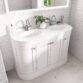 Eastbrook Hardwick 4 Door Floorstanding Vanity Unit With Polymarble Double Basin - 1215mm Wide - 2 TH