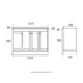 Eastbrook Hardwick 4 Door Floorstanding Vanity Unit With Polymarble Double Basin - 1215mm Wide - 2 TH - Image 2