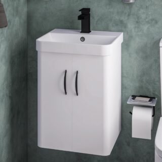 Eastbrook Cavone 2 Door Cloakroom Wall Hung Vanity Unit With Basin - 1 TH - Image 2