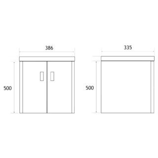 Eastbrook Cavone 2 Door Cloakroom Wall Hung Vanity Unit With Basin - 1 TH - Image 5