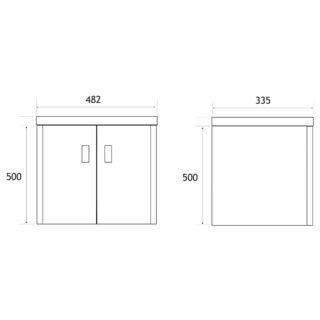 Eastbrook Cavone 2 Door Cloakroom Wall Hung Vanity Unit With Basin - 1 TH - Image 6
