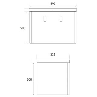 Eastbrook Cavone 2 Door Cloakroom Wall Hung Vanity Unit With Basin - 1 TH - Image 7